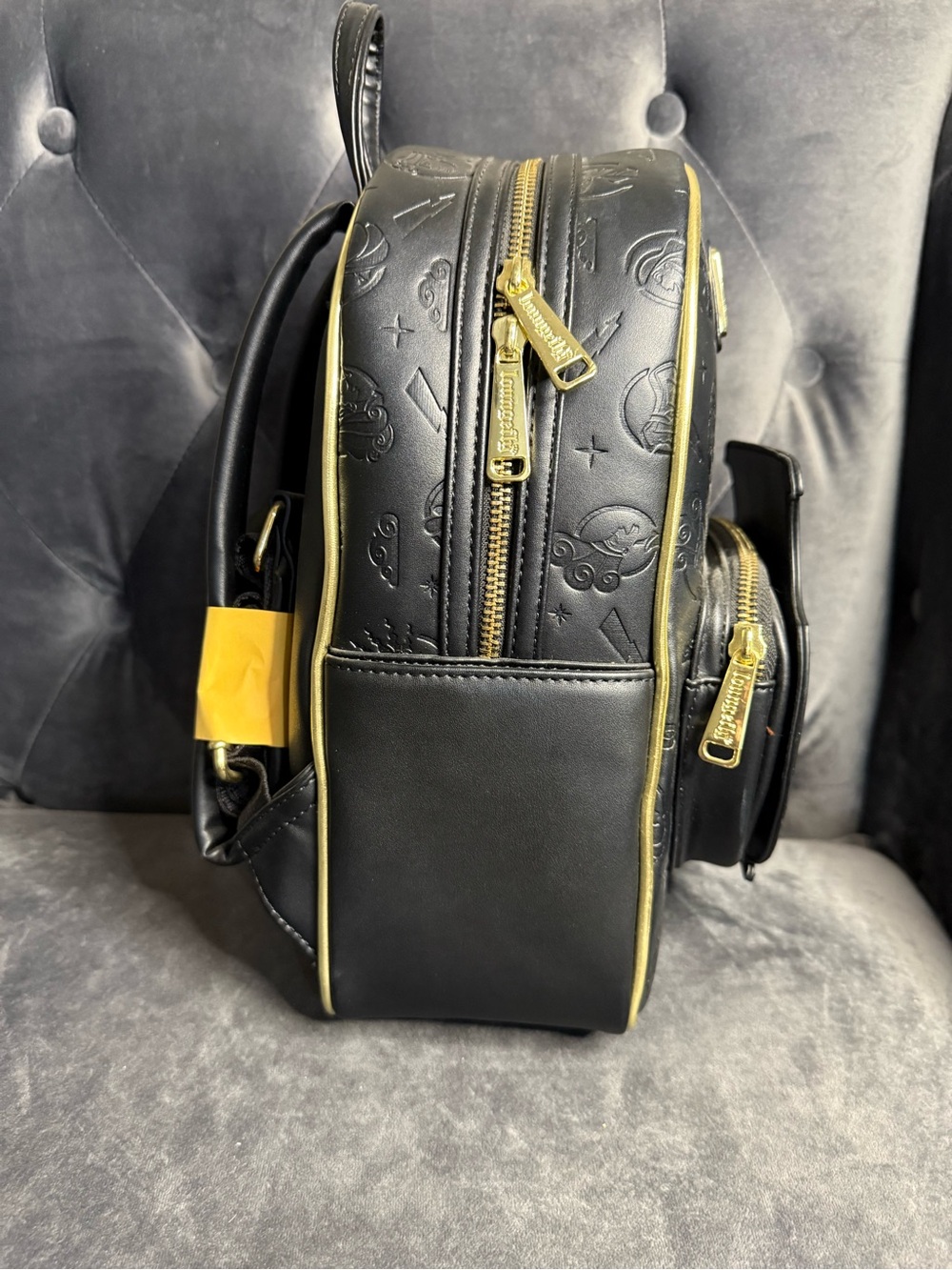 Disney Black and Gold Zodiac Mini Backpack by Loungefly - Picture 4 of 16